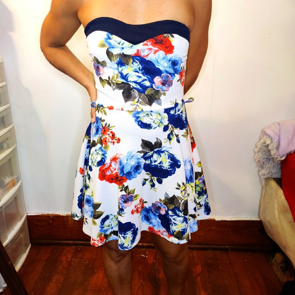 Blue dress with flowers